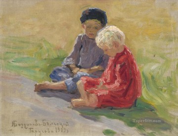 niños jugando Nikolay Bogdanov Belsky niños niño impresionismo Pinturas al óleo